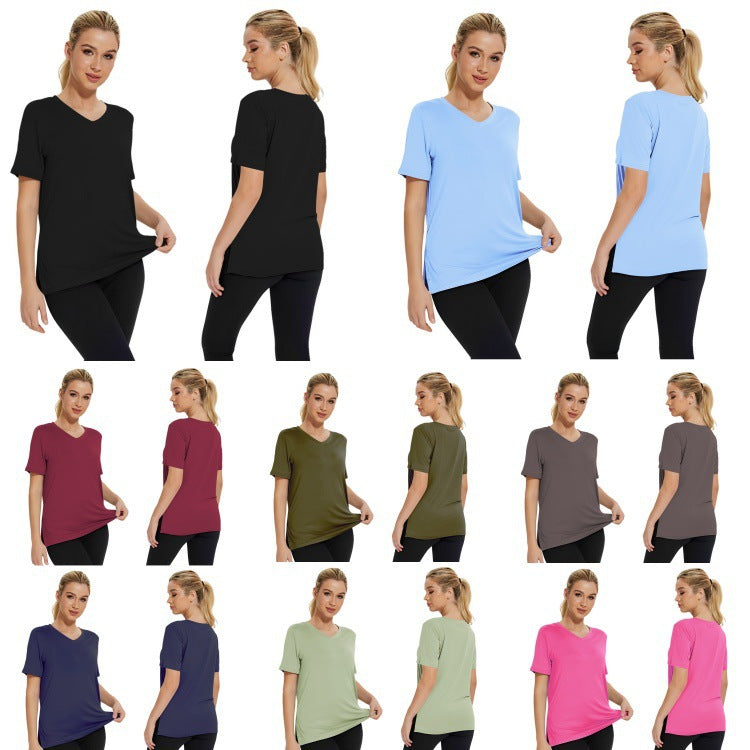 Women's Simple Fashion Pure Color Loose Split Clothing