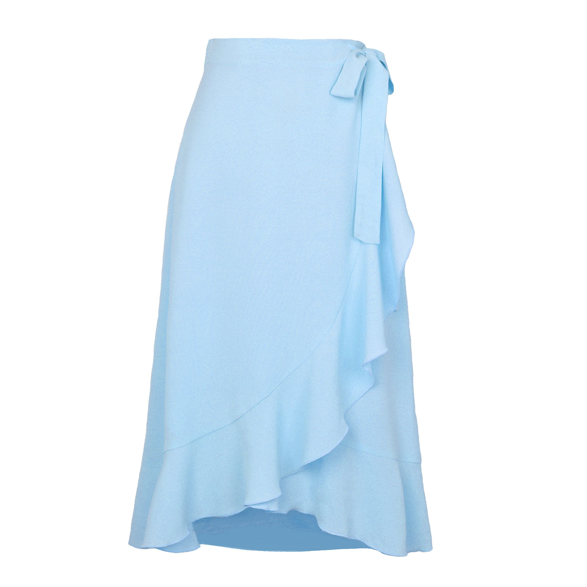High Waist Wrap Vacation Style Ruffled Irregular Long Skirts