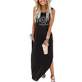 Women's Letter Vintage Print Round Neck Vests