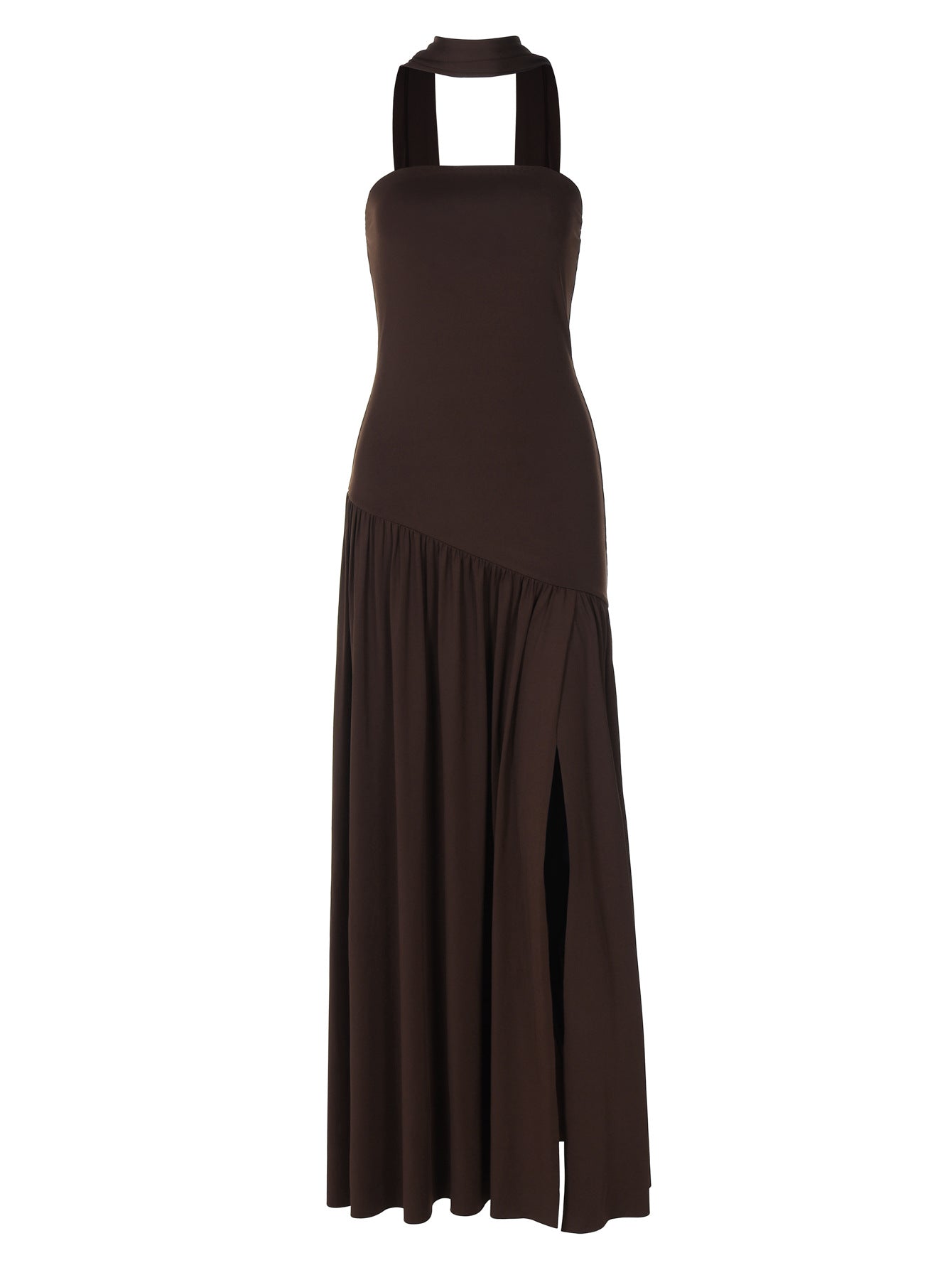 Women's Fashion Graceful Tube Slim Pure Color Split Backless Elegant Ribbon Tops