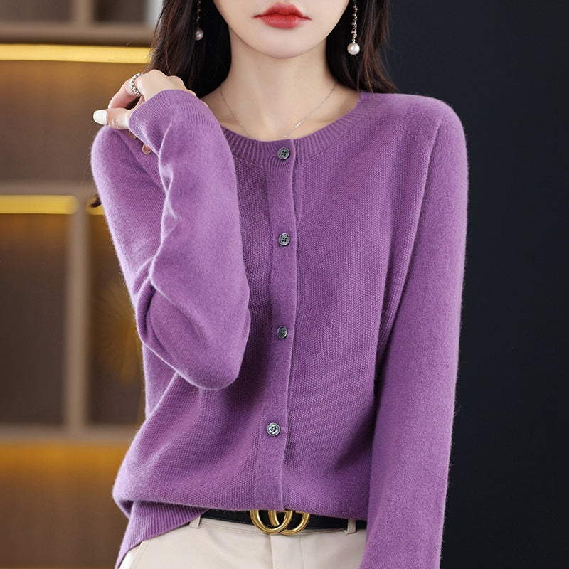Women's Neck Knitted For Autumn Loose Long Sleeve Bottoming Women's Sweater