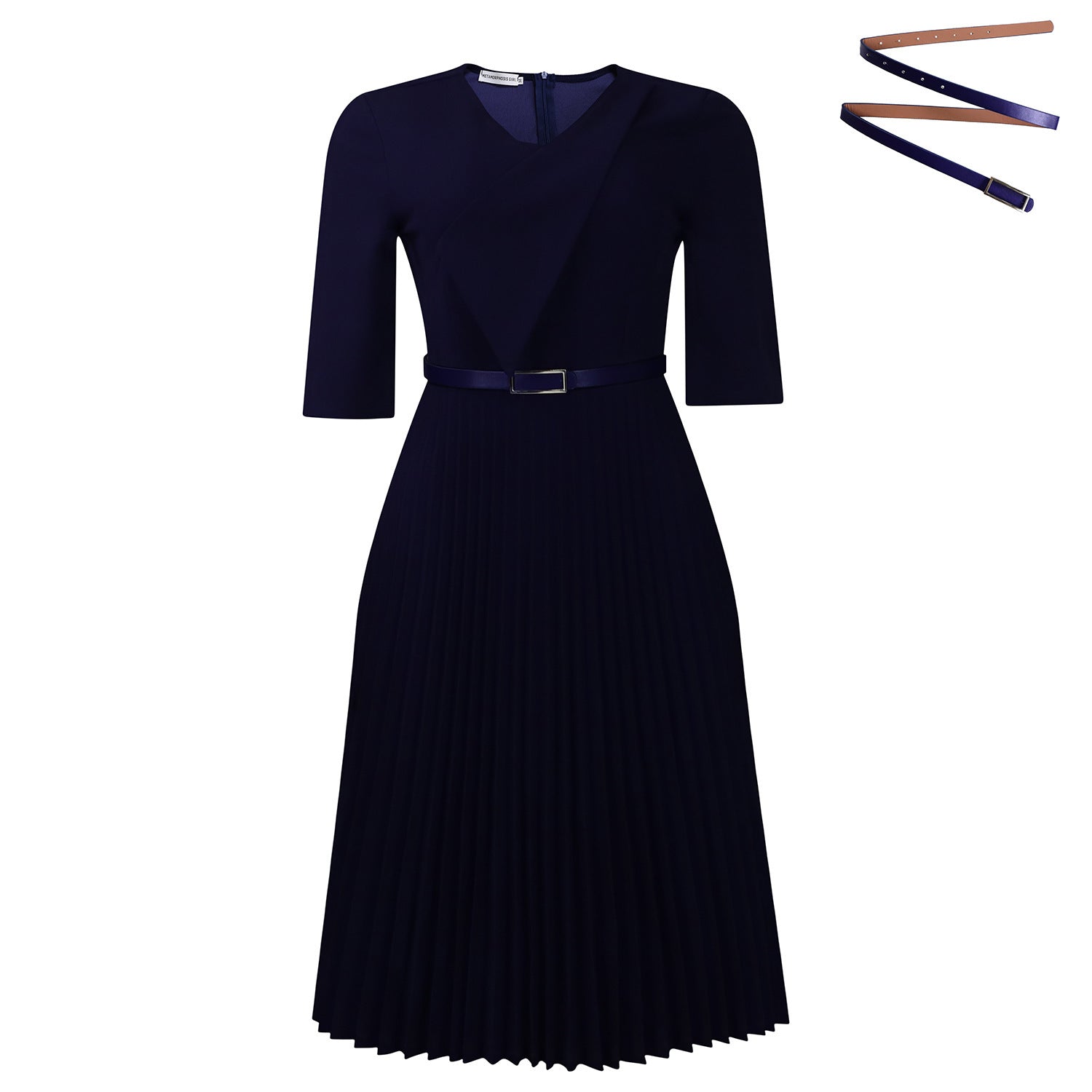 Women's Summer Fashion Elegant Solid Color Pleated Dress