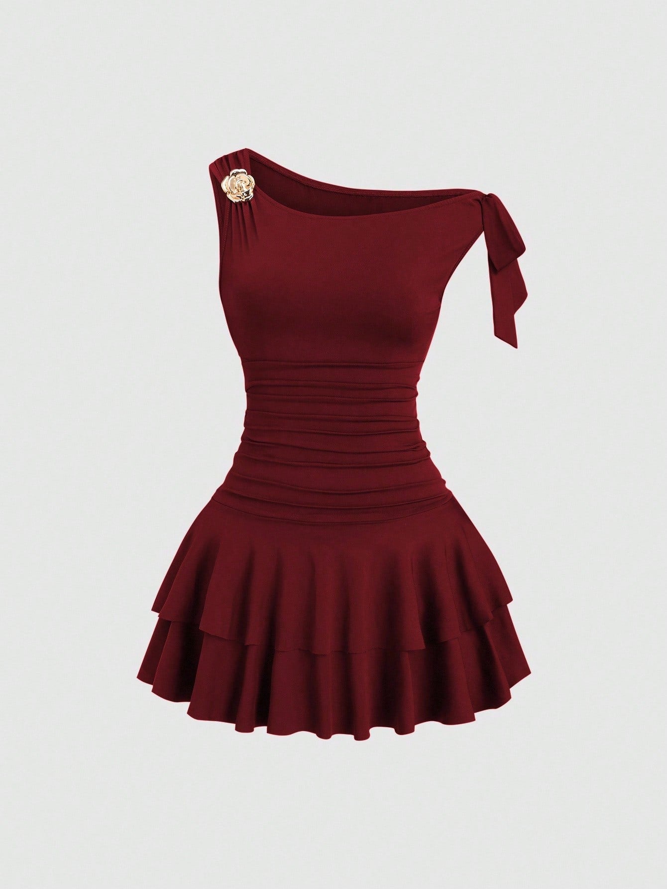 Fashionable Elegant Backless Design Cake Halter Dress