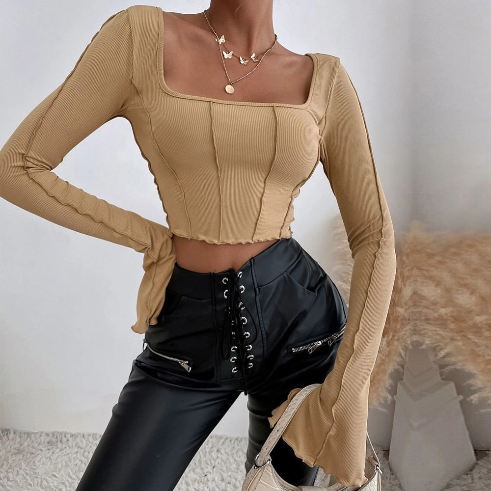 Women's Slim Fit Long Sleeve Pullover Knitted Tops
