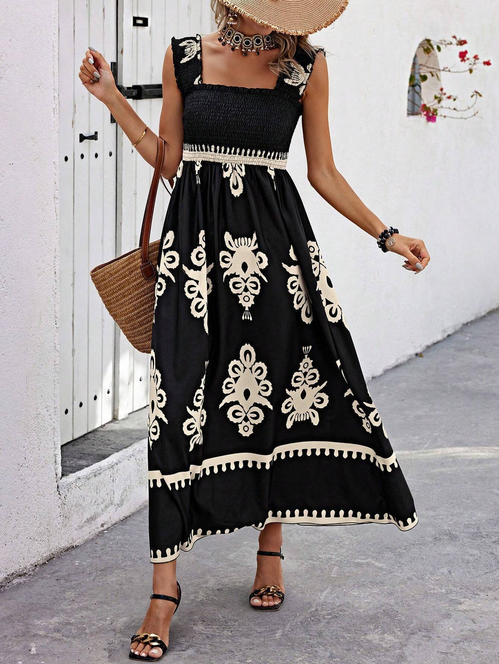 Unique Women's Beach Holiday Style Printing Dress