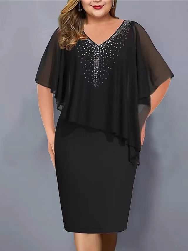 Women's Summer Solid Color Half Sleeve Large Casual Dress