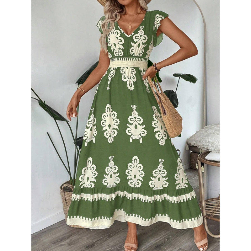 Trendy Popular Versatile Fashion Printed Long Dress