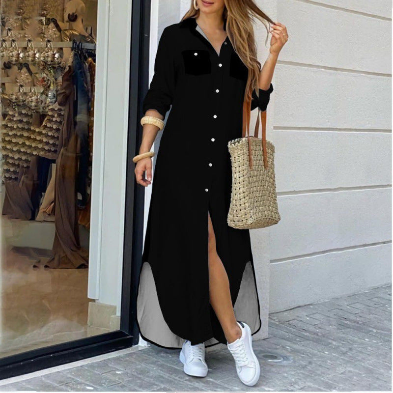 Creative Women's Fashion Sexy Print Shirtdress Dress