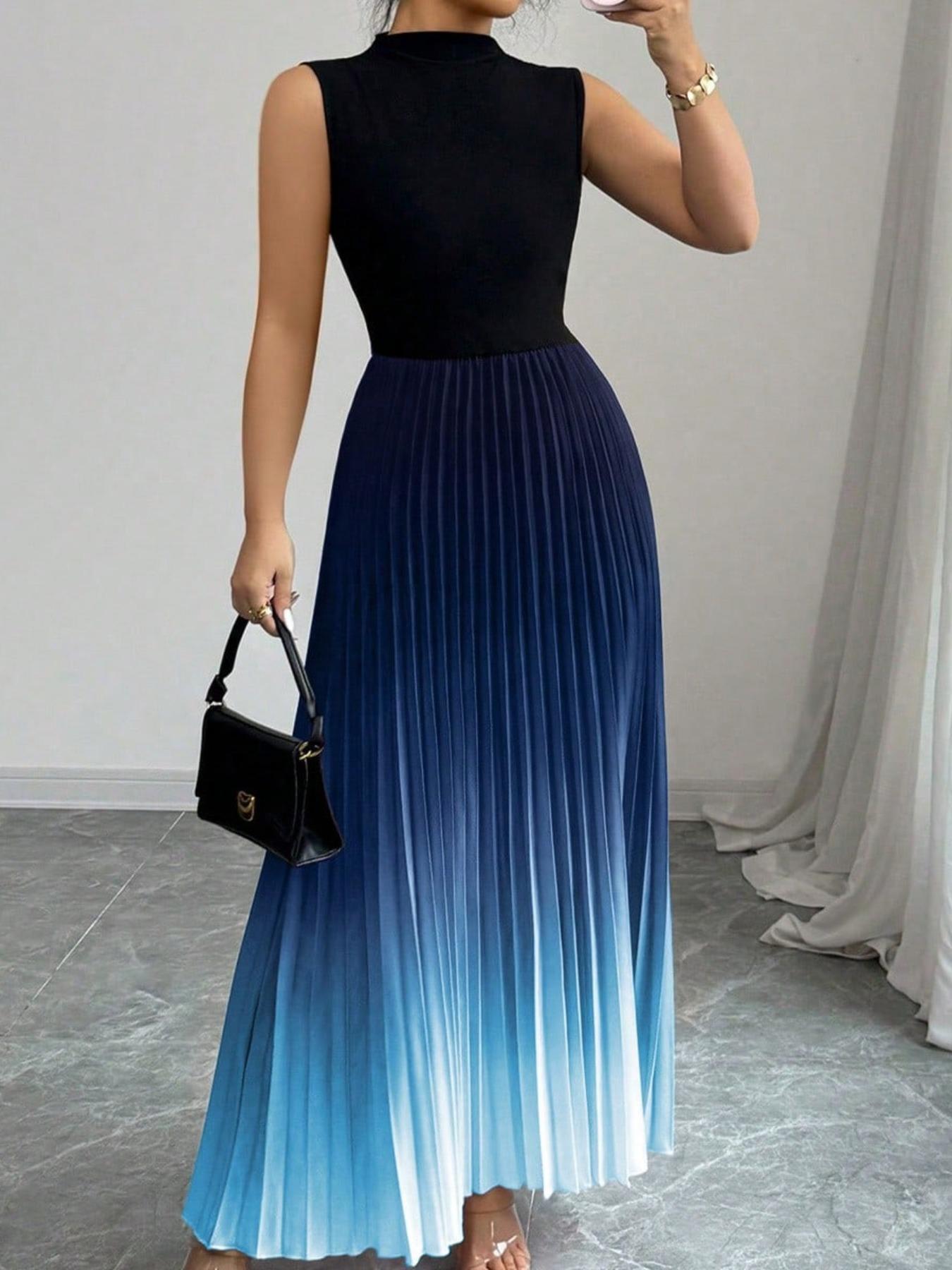 Spring Lightweight Elegant Round Neck Sleeveless Dress