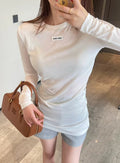Home Logo Patch Letter Crew Neck Sun Protection Hot Slim Women's T-shirt
