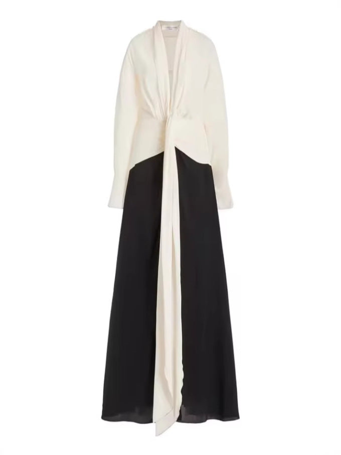 Autumn Elegant Fashionable Temperamental Irregular Solid Dress