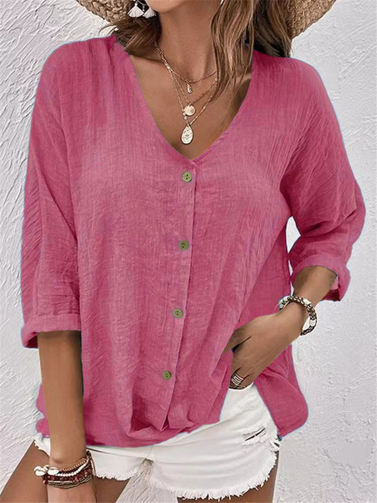 Women's Pullover Long Sleeve Loose Shirt Casual Tops