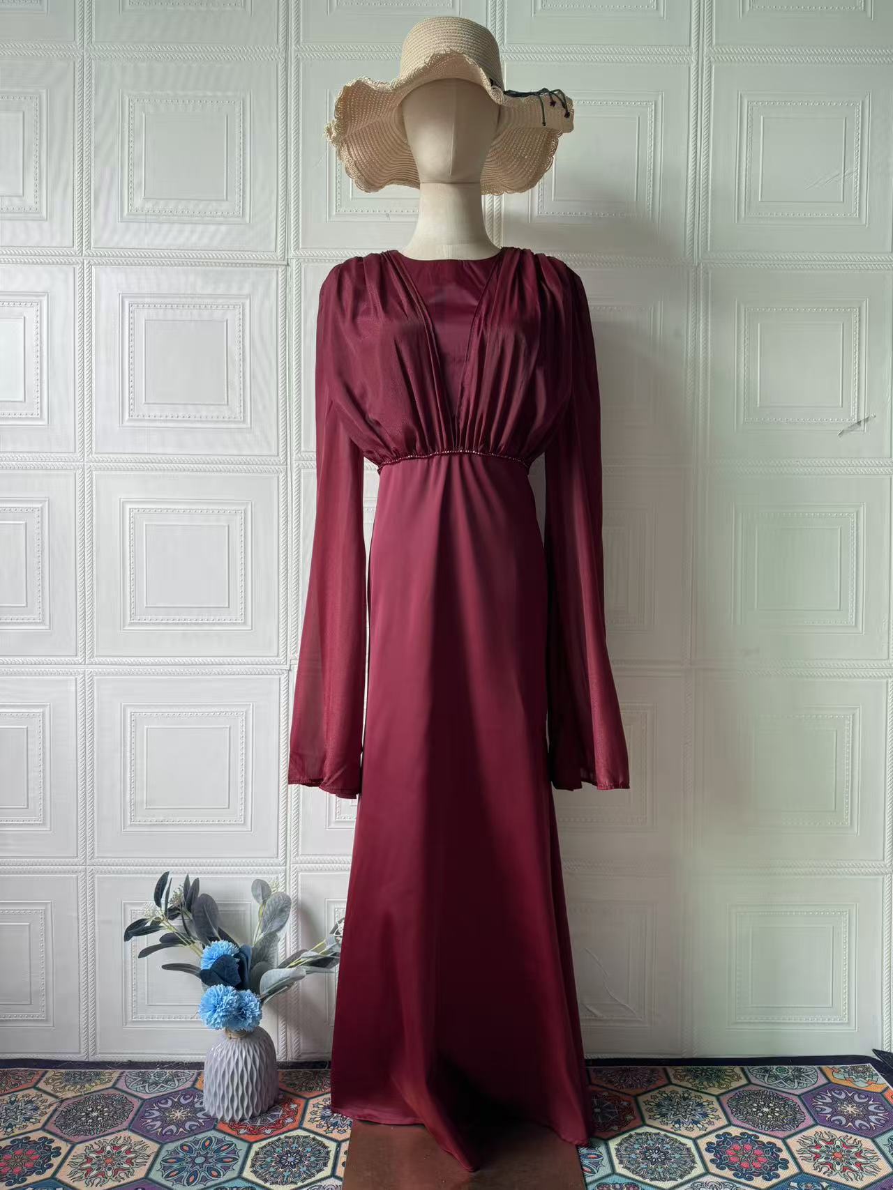 Women's Elegant Graceful Long Sleeve Soft Light Dress