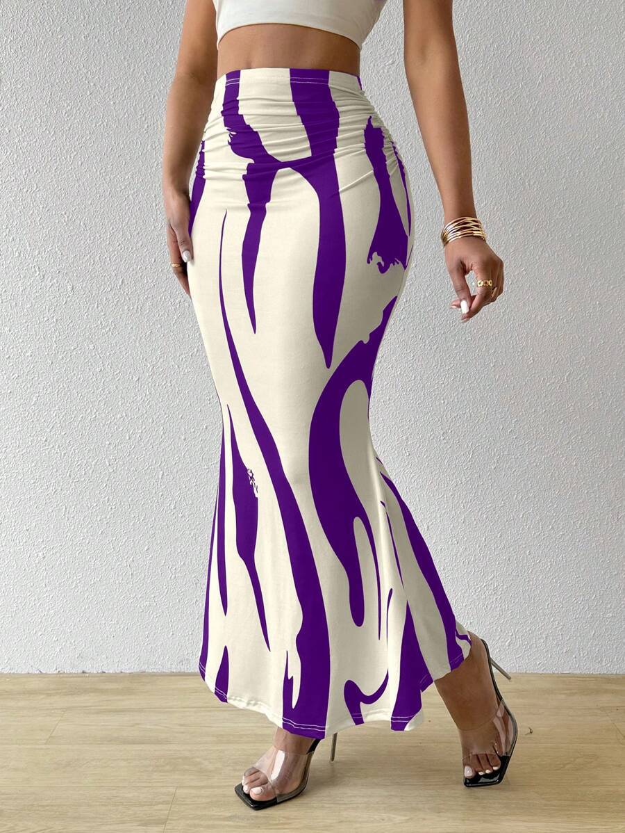 Women's Popular Zebra Pattern Tight High Waist Skirt