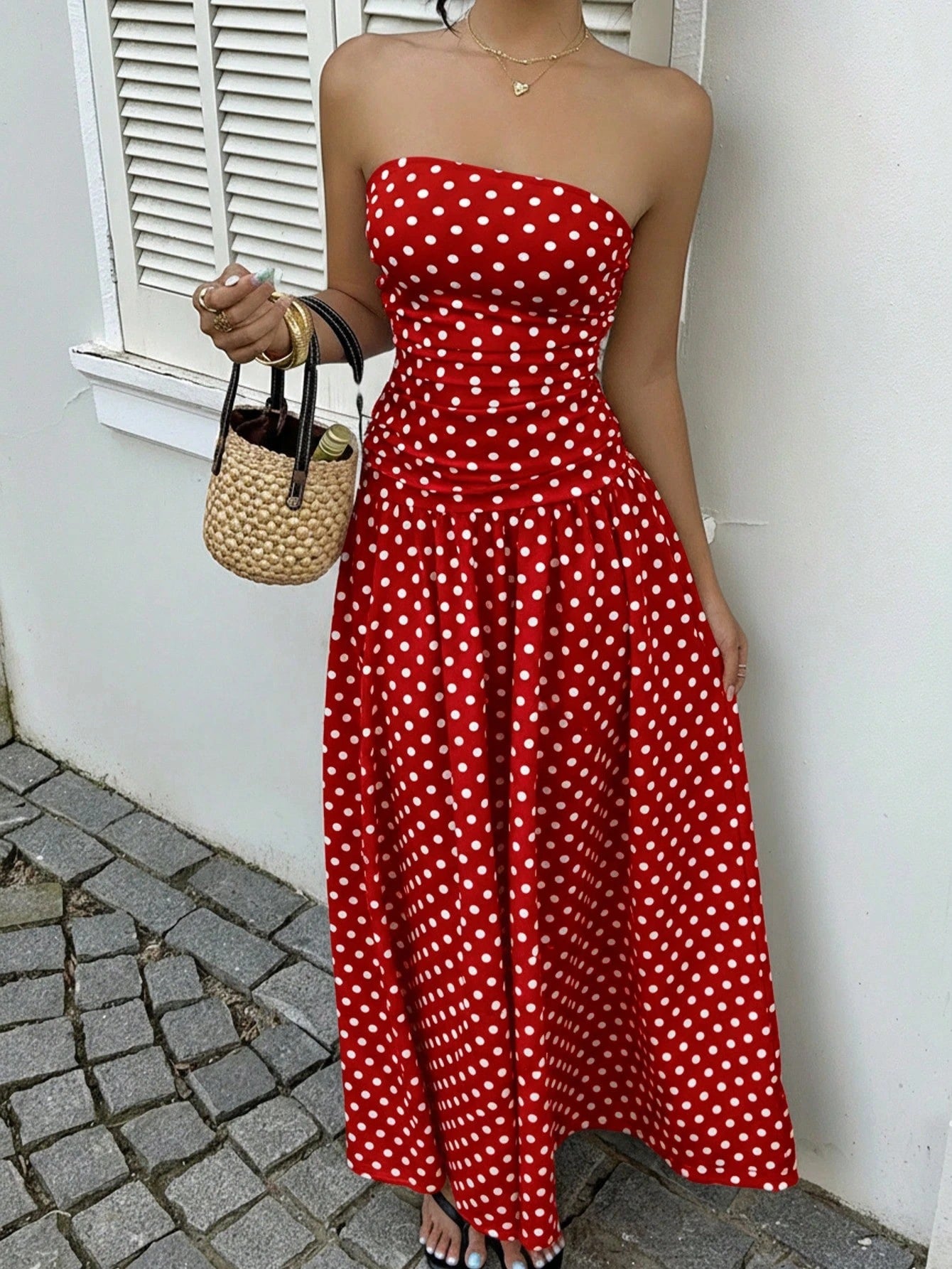 Sexy Polka Dot A- Line Elegant Dress