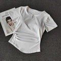 Women's Design Sleeve Sports With Chest Pad Women's T-shirt