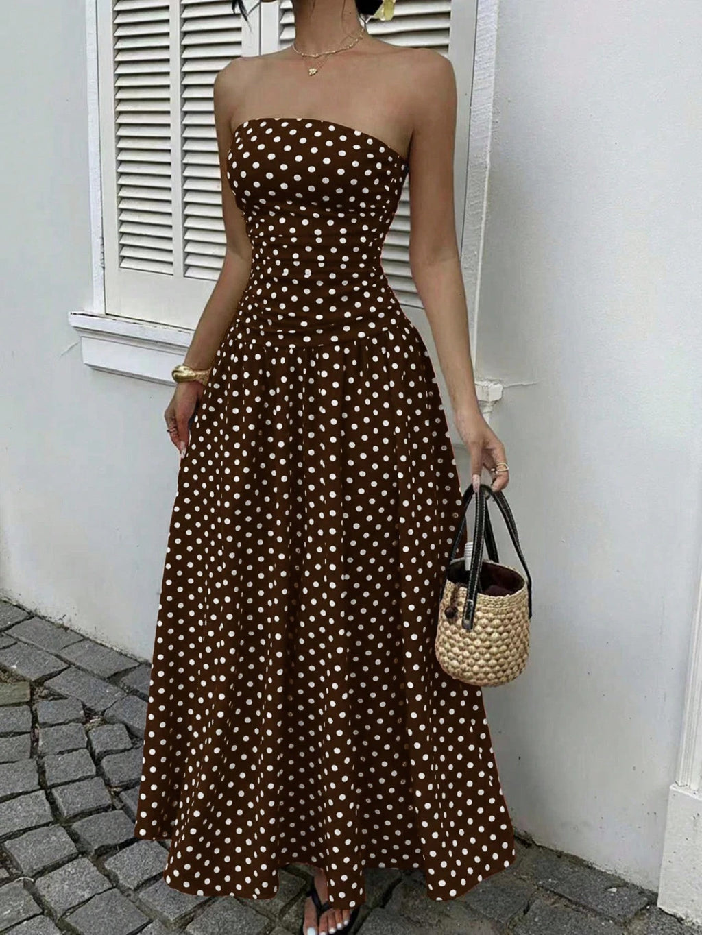 Sexy Polka Dot A- Line Elegant Dress