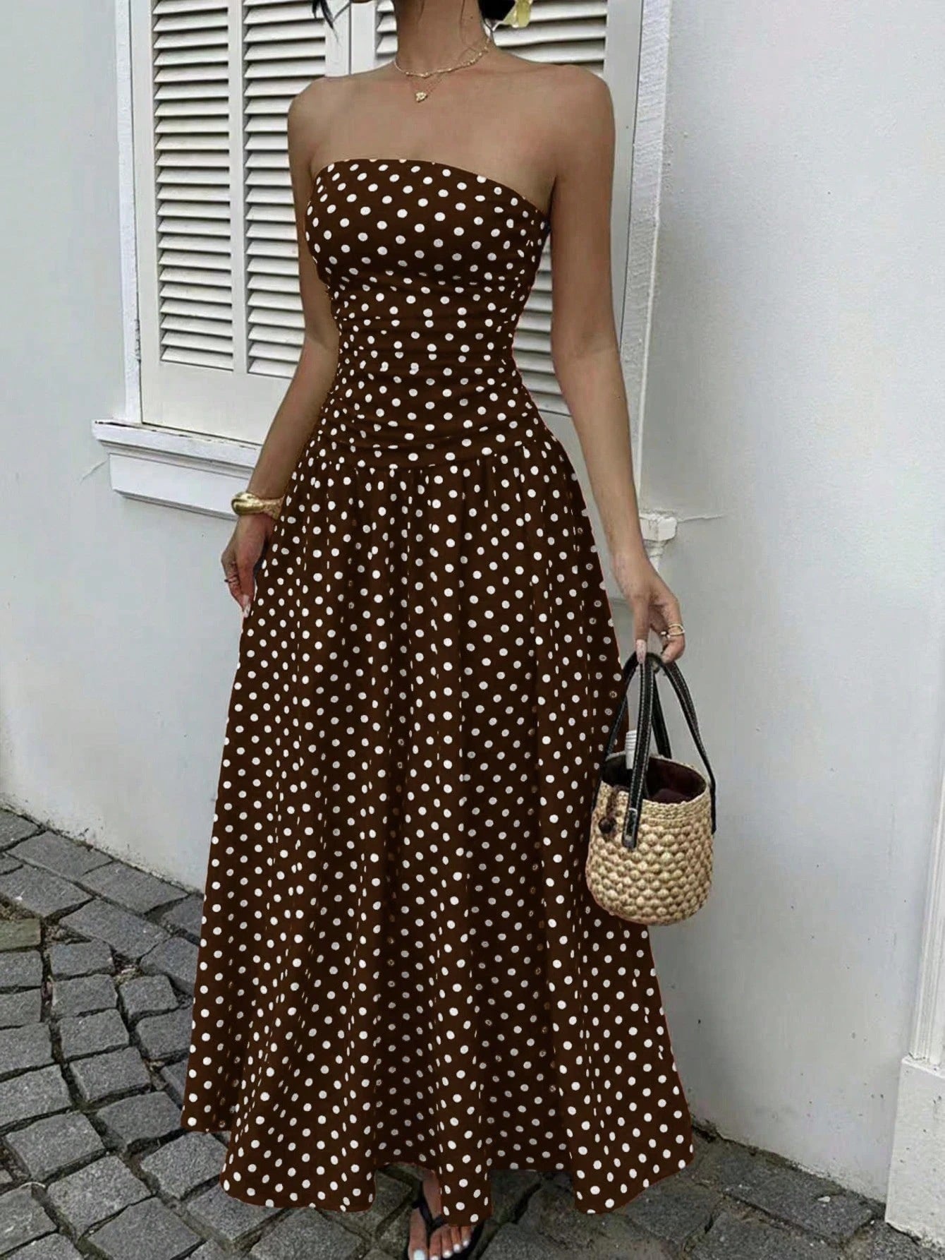 Sexy Polka Dot A- Line Elegant Dress