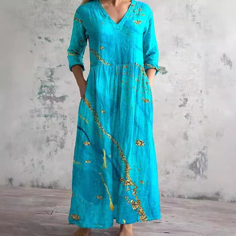 Women's Printed Summer City Casual Loose Dress