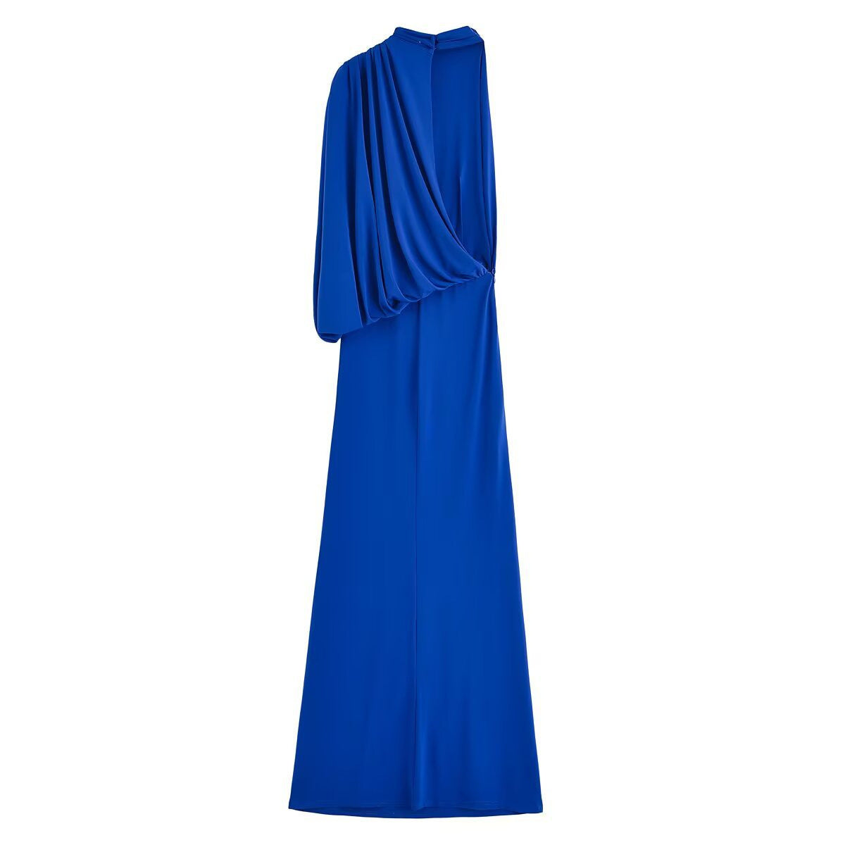 Women's Spring Solid Color Pullover Pleated Laminated Dress