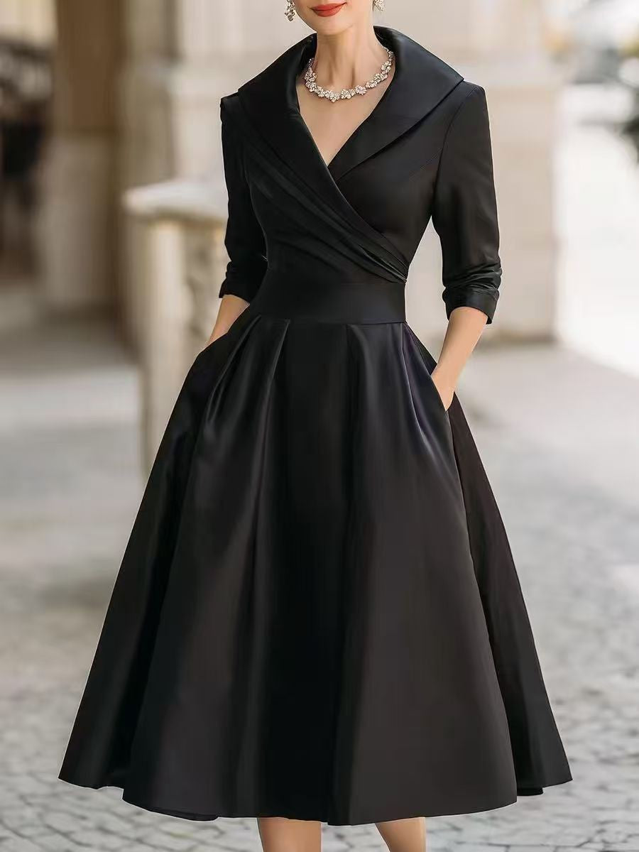 Hour Large Hem Slimming Long Sleeve Dress