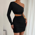 Women's Autumn Fashion Hot Shoulder Hollow Slim Dress
