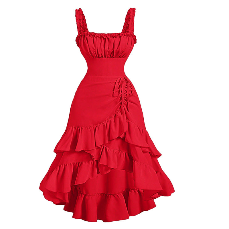 Hot Sexy Red Wild Fashionable Printed Dress
