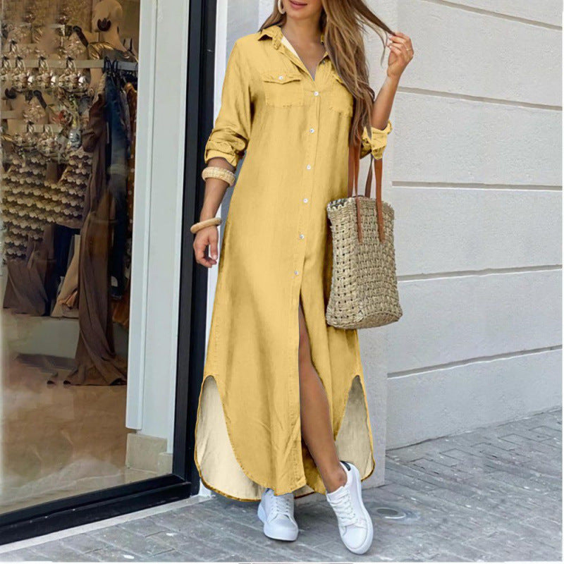 Creative Women's Fashion Sexy Print Shirtdress Dress