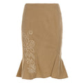 Women's Fashionable Retro Embroidered Elegant Straight Slim Slimming Solid Color Fishtail Skirt