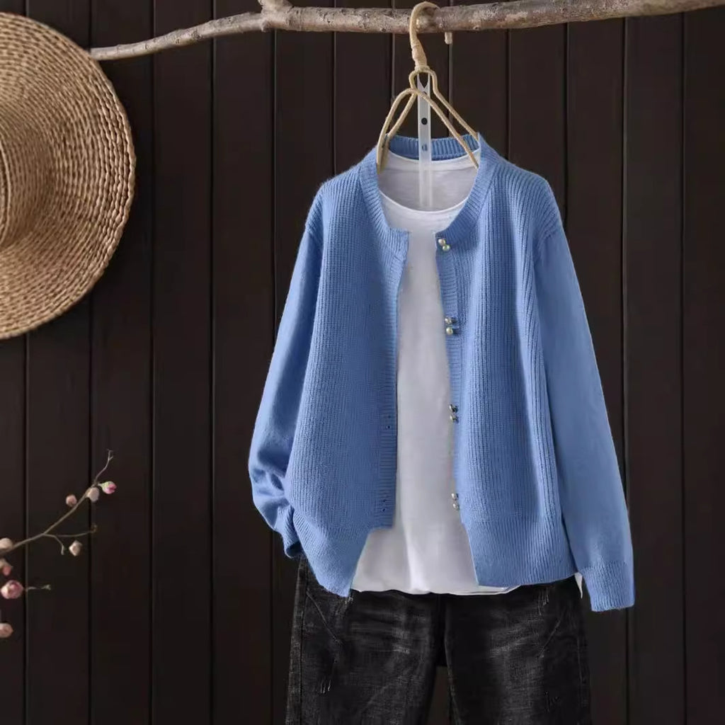 Women's Classic Style Autumn Loose Slimming Soft Glutinous Long Sleeve Solid Women's Sweater