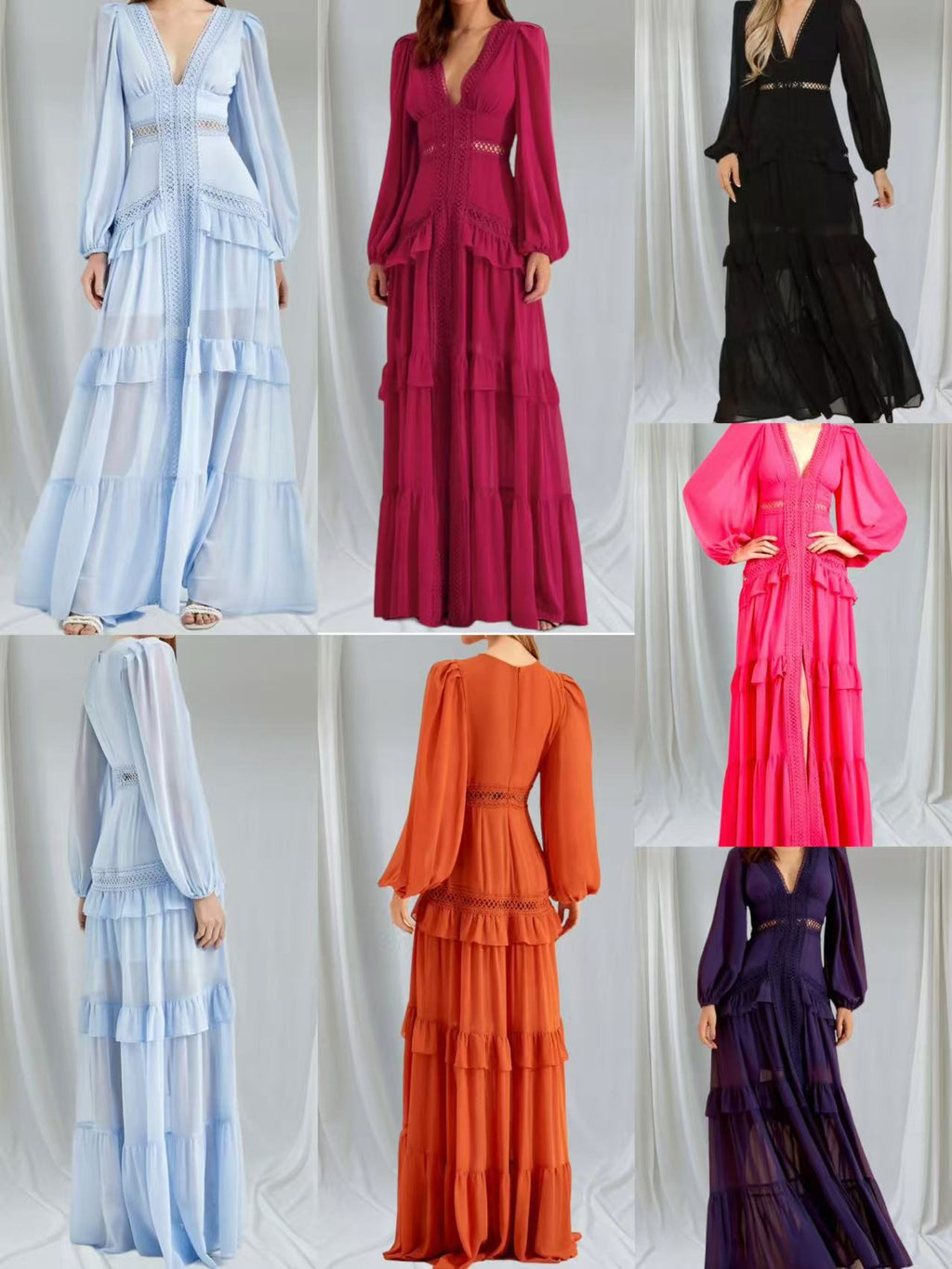 Cool Women's Elegant Stitching Long Sleeve Dress