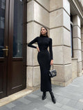 Women's Turtleneck Long Sleeve Tight Elegant French Style Skirts