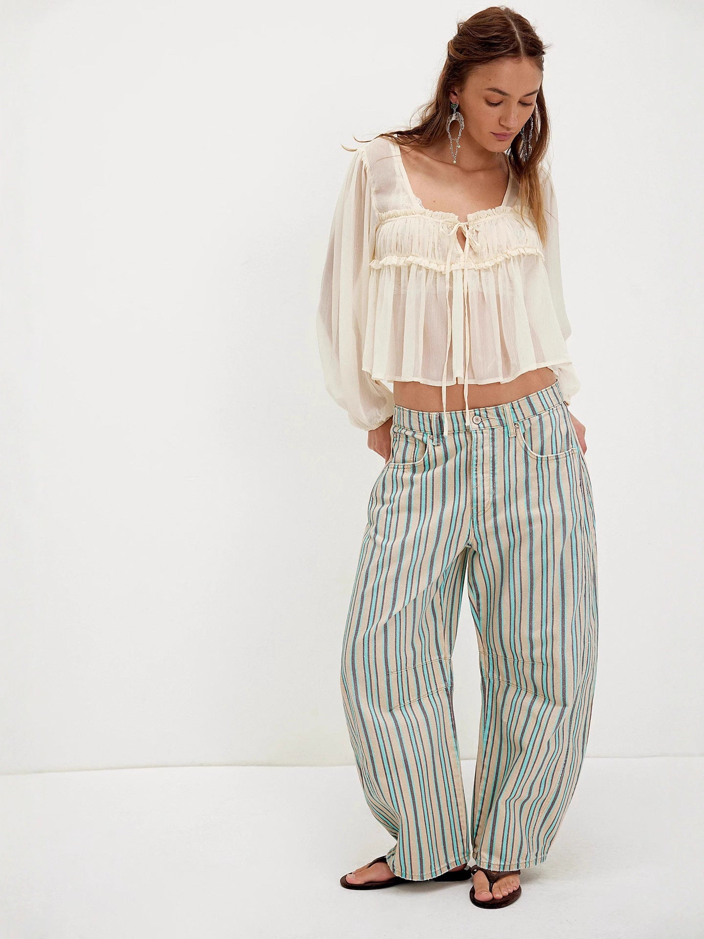 Women's Autumn Casual Loose Mid Waist Cylindrical Women's Jeans