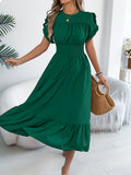 Women's Casual Stringy Seedge Sleeve Smocking Large Hem Shorts