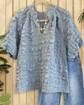 Women's Summer Casual Style Solid Color Building Blocks Blouse