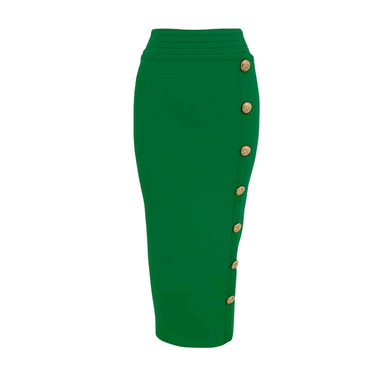 Women's Colors Bandage Sexy Tight Metal Buckle Skirts