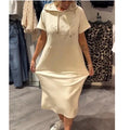 Women's Summer Casual Solid Color Sleeve Pocket Dress
