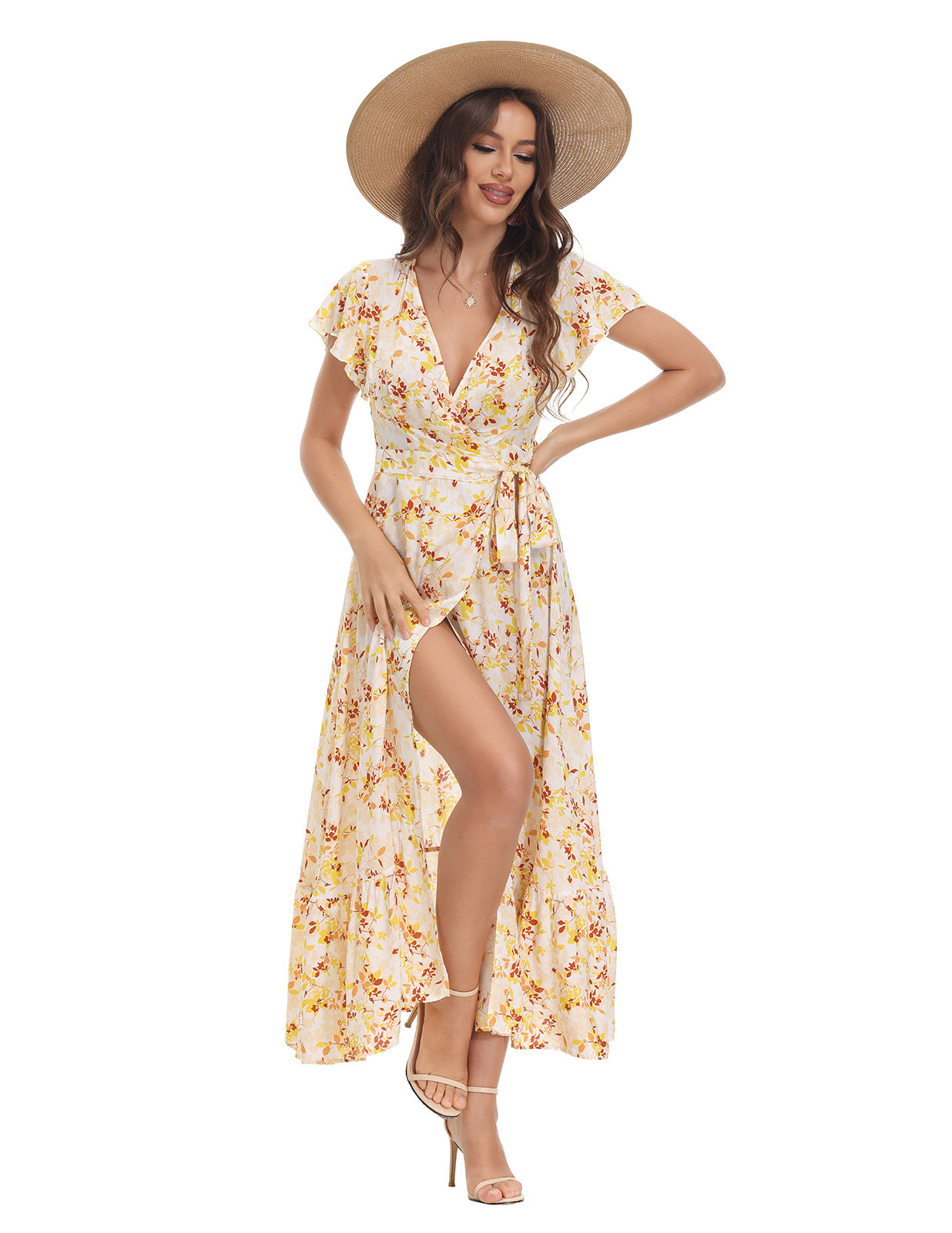 Comfortable Cool Split Bohemian Sexy Print Dress