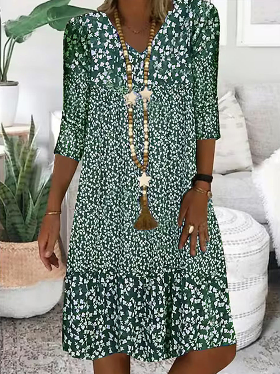 Creative Women's Summer Half Sleeves Mid-length Dress