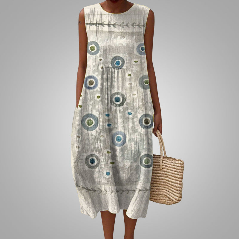 Women's Floral Element Shading Digital Printing Loose Casual Dress