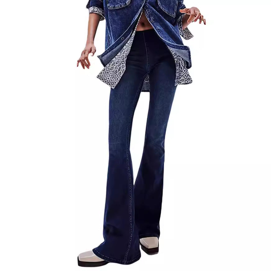 Women's Fashionable Low Waist Stretch Flared Women's Jeans