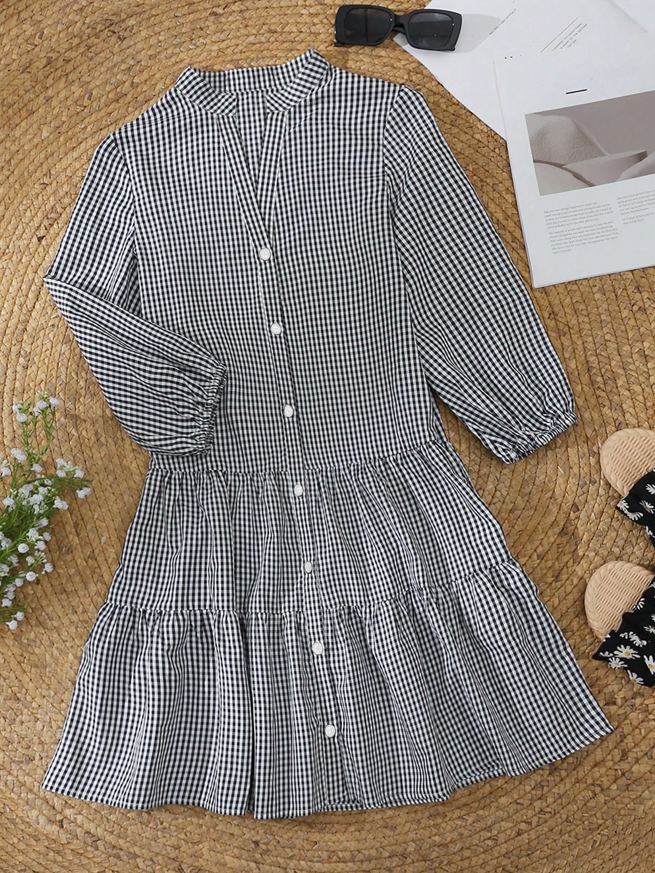 Classy Slouchy Beautiful Women's Loose Plaid Dress