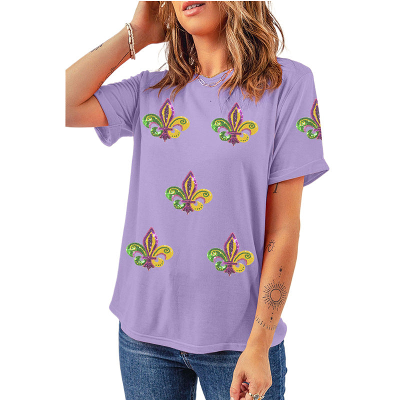 Women's Solid Color Casual Woman's Sleeve Pullover Round Tops