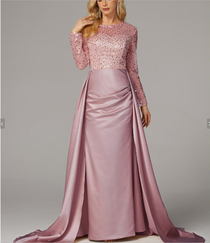 Women's Banquet Long-sleeved Elegant Host Temperament Queen Dress