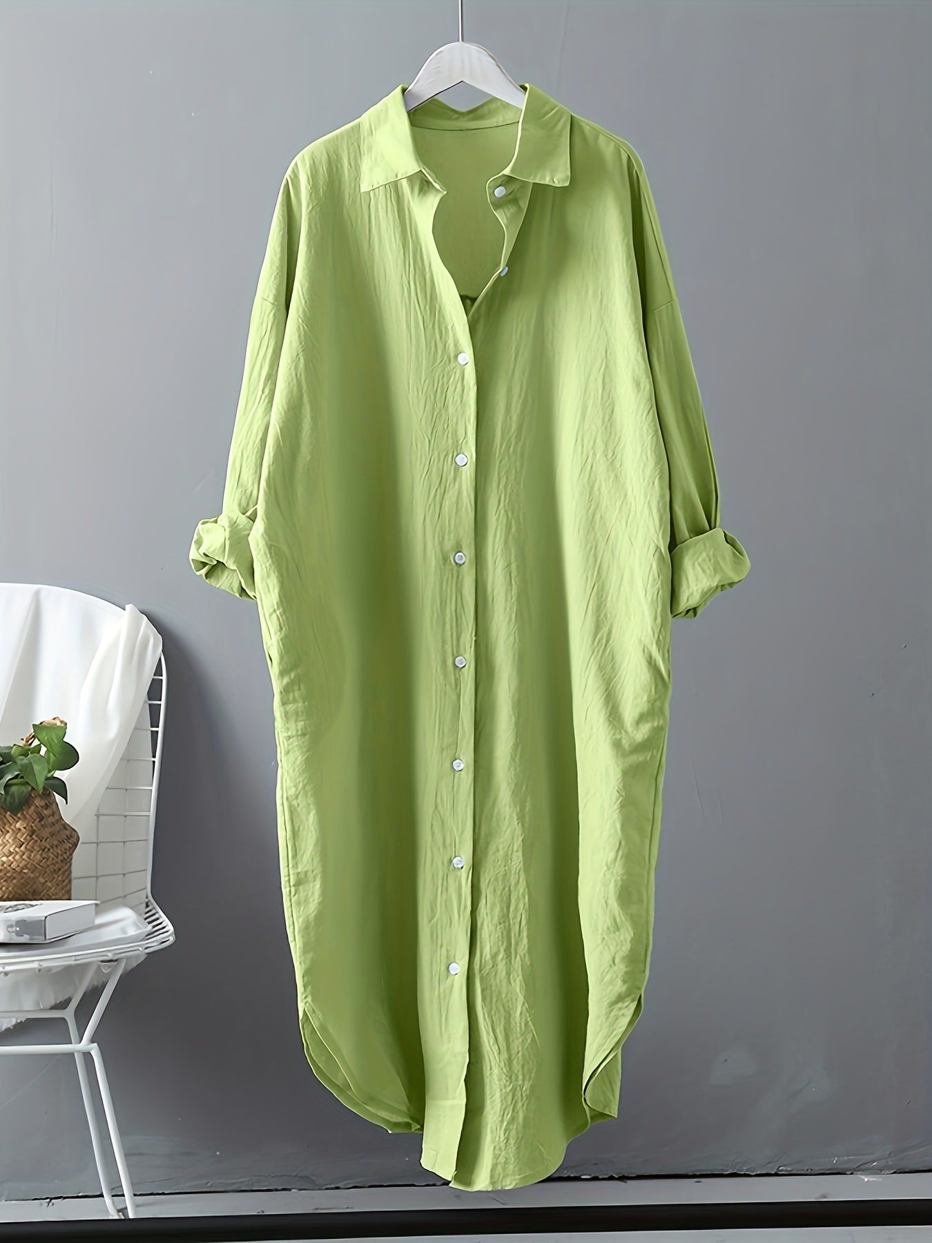 Women's Solid Color Fashion Shirt Cotton Linen Loose Pockets Blouse