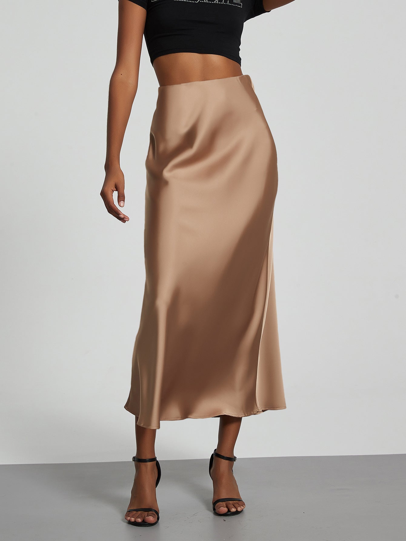 Classic Durable Slouchy Women's Elegant Satin Skirt