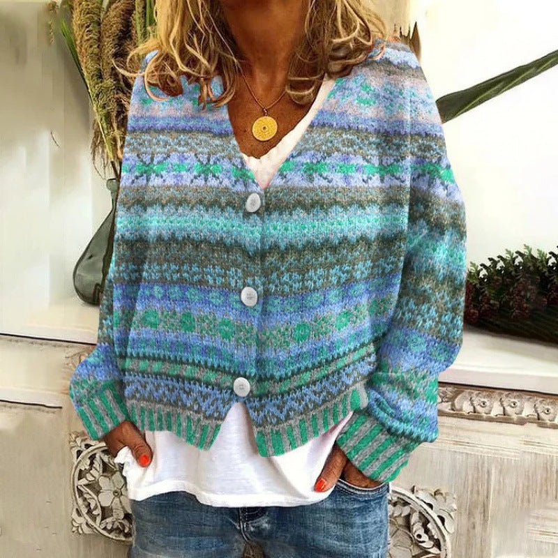 Cool Christmas Abstract Printing Casual Cloak Sweaters