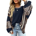 Women's Contrast Color Striped Round Neck Sleeve Tops