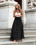 Women's Strictly Selected Summer Fashion Mesh Tiered Skirt
