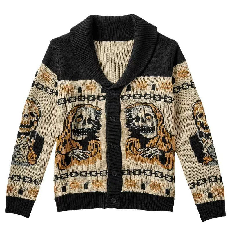 Male Female Personality Fashion Loose Lapels Women's Sweater